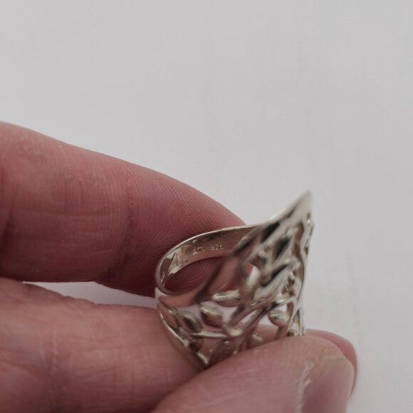 Size 7.25 Sterling Silver Beautiful Birds In Nature Ring A2354 - Picture 5 of 8